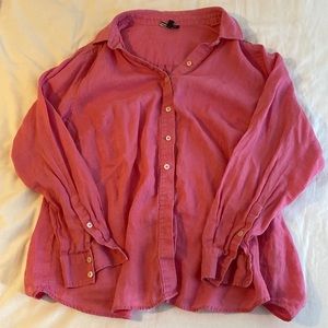 Linen Pink Button Up Shirt